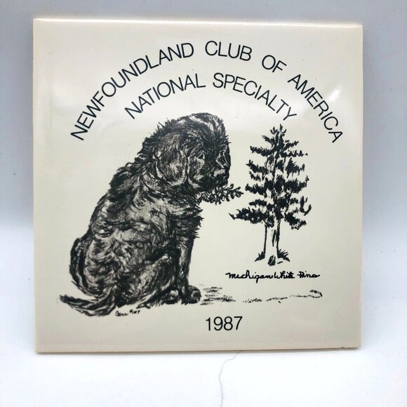 Other - Vtg 1987 Newfoundland Club of America NCA National Specialty Ceramic Tile